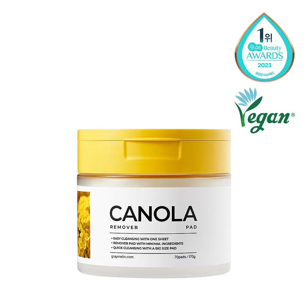 GRAYMELIN Canola Remover Pad 70 Pads for gentle cleansing, infused with canola extract, perfect canola cleansing pads.