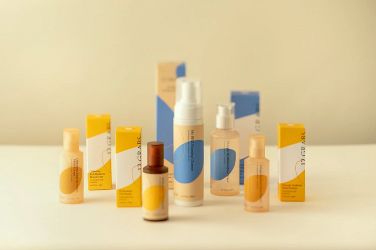 12GRABS Korean skincare products displayed with vibrant packaging for healthy and radiant skin.
