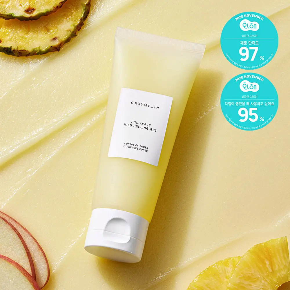 GRAYMELIN Pineapple Mild Peeling Gel 100ml, Korean peeling gel with pineapple extract for smooth and bright skin.