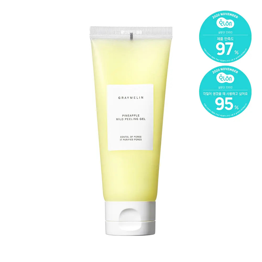 GRAYMELIN Pineapple Mild Peeling Gel 100ml, a Korean peeling gel with pineapple extract for gentle exfoliation.
