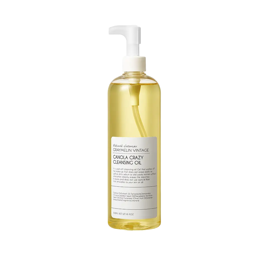 GRAYMELIN Canola Crazy Cleansing Oil 500ml, a Korean cleansing oil for makeup removal.