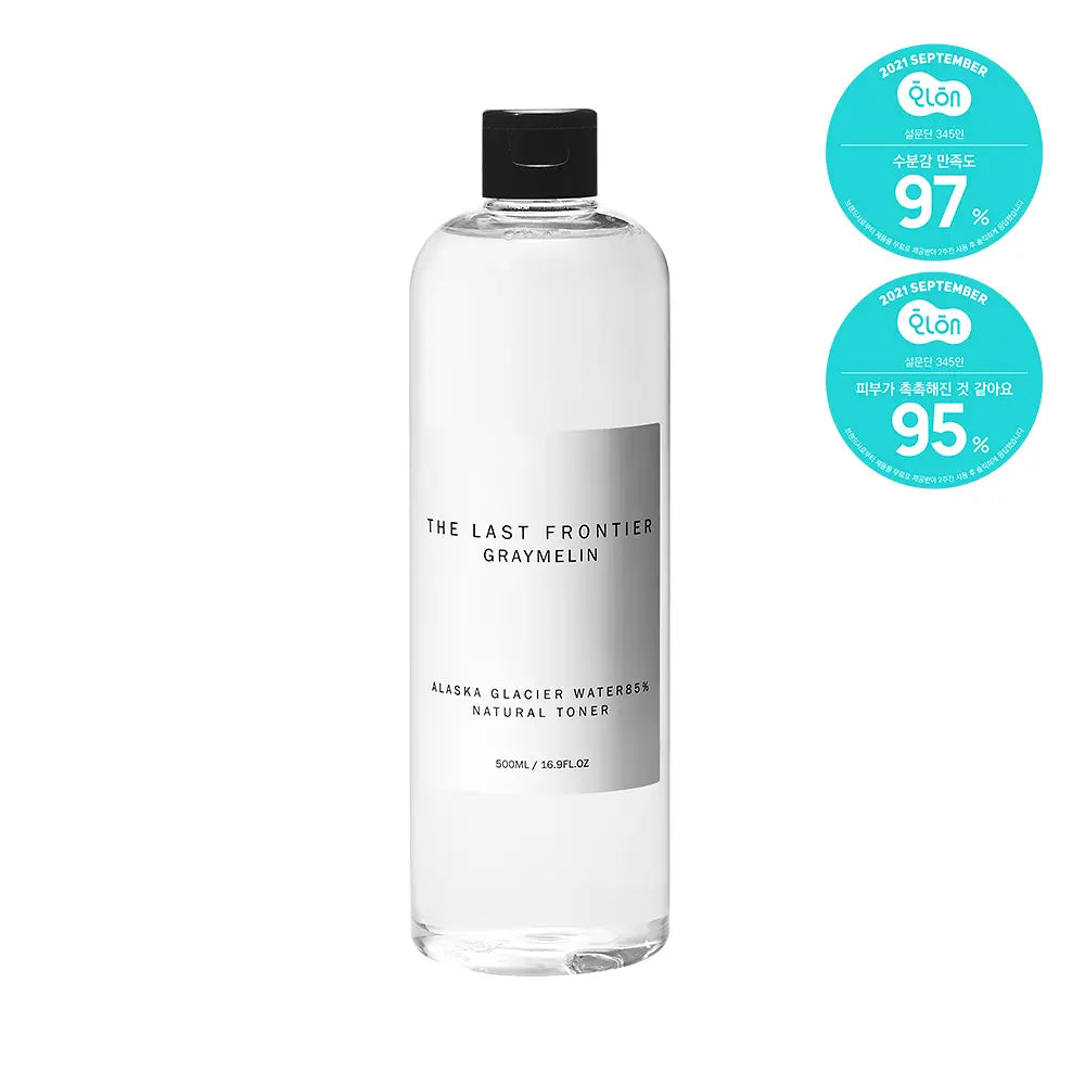GRAYMELIN Alaska Natural Toner 500ml featuring Alaska glacier water toner for hydration and soothing skin.