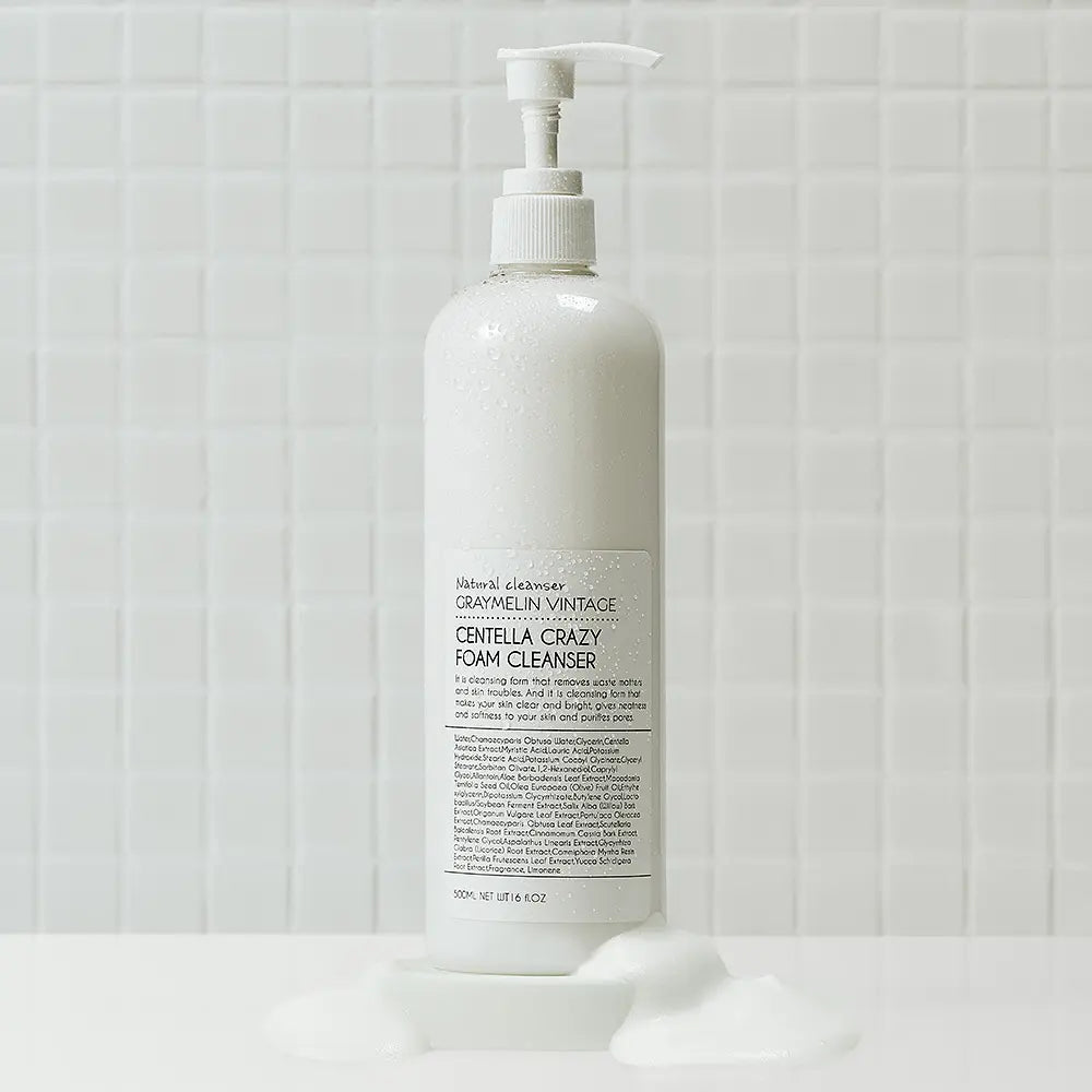 Centella Foam Cleanser for Sensitive Skin | 500ml bottle with pump, gentle cleansing formula, soothing Centella Asiatica extract.