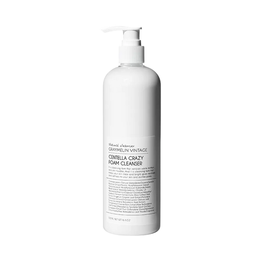 Centella Foam Cleanser for Sensitive Skin | 500ml with pump dispenser and minimalist design.