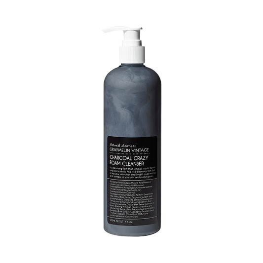 Charcoal Foam Cleanser 500ml from GRAYMELIN with pump dispenser and clean design.