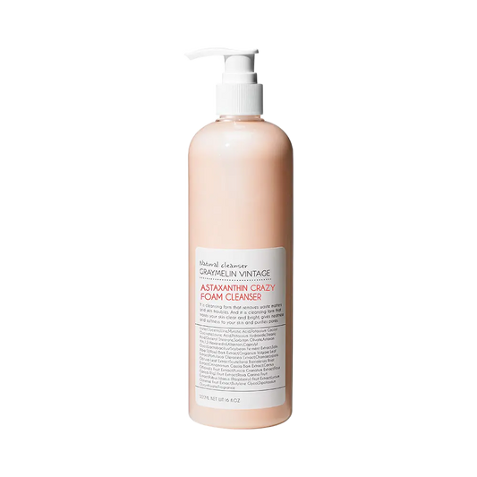 Astaxanthin Foam Cleanser | GRAYMELIN Crazy Foam Cleanser 500ml bottle with pump for deep cleansing and hydration.