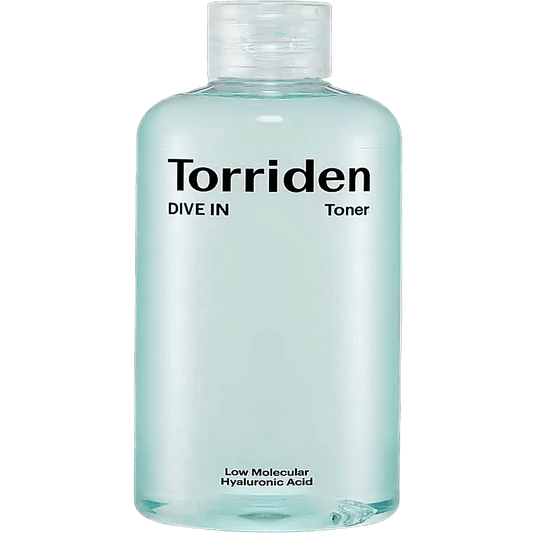 Korean hyaluronic acid toner Torriden Dive-In for deep hydration and smoother skin.
